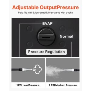 automotive smoke machine leak detector, dc 12v evap vacuum diagnostic tester with built in air pump, adjustable pressure, vacuum pipeline fuel diagnostic detector for cars, motorcycles, boats