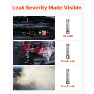 automotive smoke machine leak detector, dc 12v evap vacuum diagnostic tester with built in air pump & flow meter, 1 psi vacuum pipeline fuel diagnostic detector for cars, motorcycles, trucks