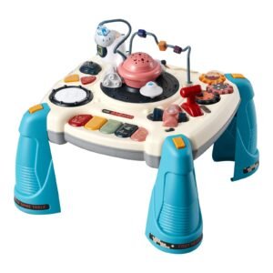 Baby Spacecraft Musical Table Toys for 1-3 Years Old, Learning Activity Desk with Space Theme & Soft-glow Star Projector & 60+ Sound Sources, Toddler Learning Table for Kids 6+ Months