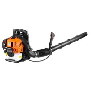 Backpack Leaf Blower, 43CC 2-Stroke Engine Gas Powered Leaf Blower with 1.38L Fuel Tank, 447 CFM Air Volume, 150 MPH Air Speed, Ideal for Lawn Care, Leaves Cleaning, Yard Debris & Snow Removal