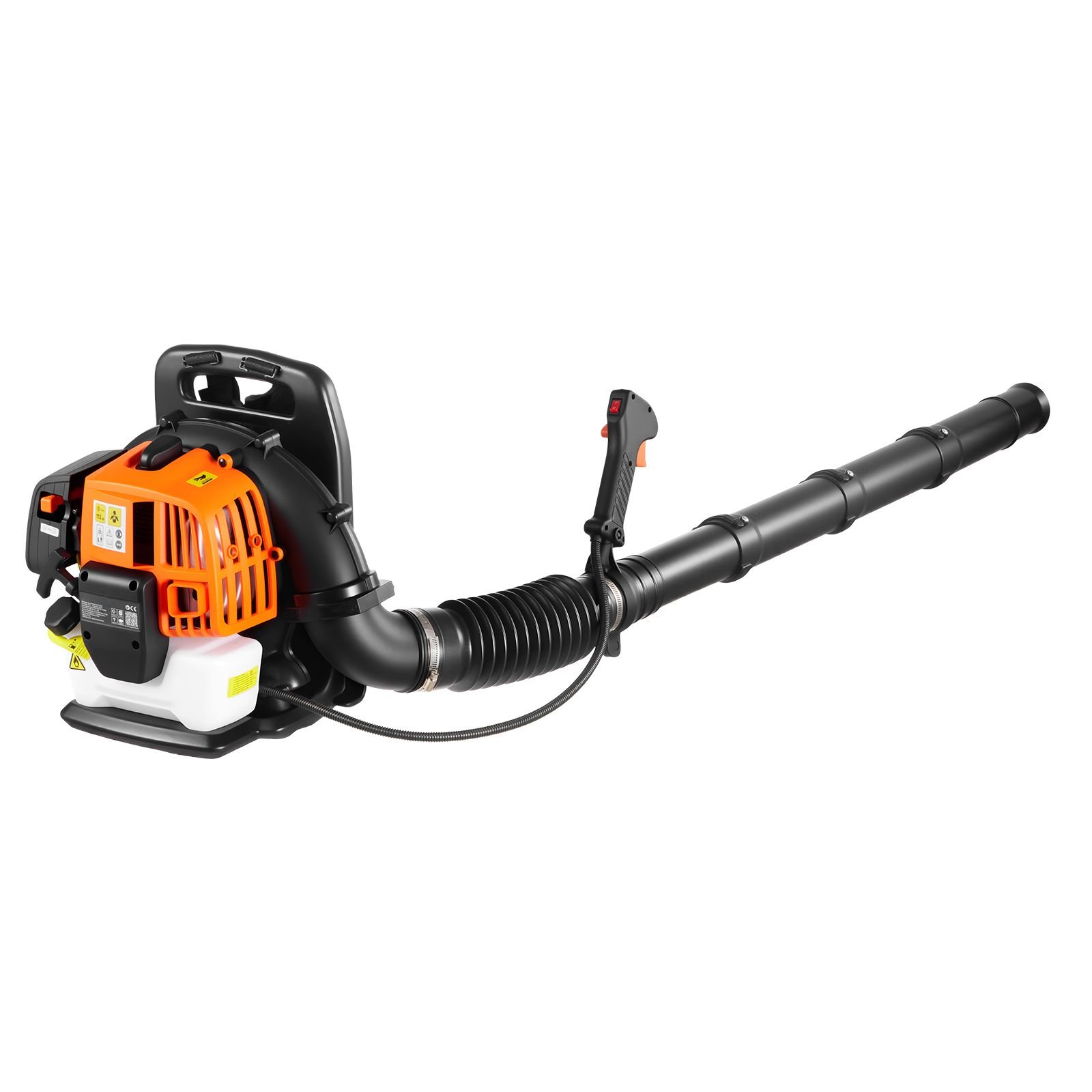 backpack leaf blower, 43cc 2 stroke engine gas powered leaf blower with 1.38l fuel tank, 447 cfm air volume, 150 mph air speed, ideal for lawn care, leaves cleaning, yard debris & snow removal