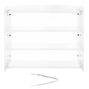 Bakery Display Case, 3-Tier Commercial Countertop Pastry Display Case, Clear Acrylic Bread Box for Kitchen, Party Cake Cabinet with Flip-Up Door for Cookie Dessert Donut Bagel, 19" x 9.1" x 15"
