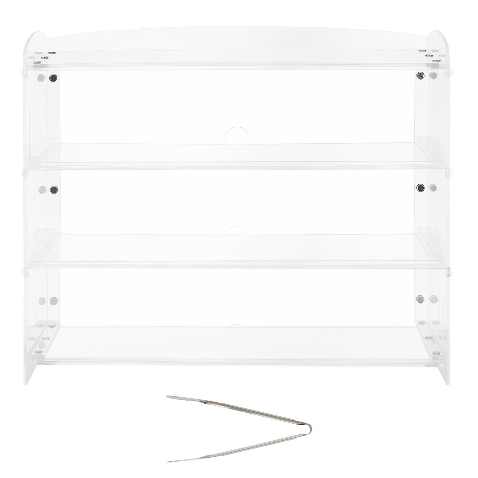 bakery display case, 3 tier commercial countertop pastry display case, clear acrylic bread box for kitchen, party cake cabinet with flip up door for cookie dessert donut bagel, 19" x 9.1" x 15"