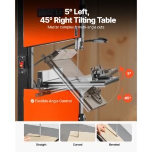 band saw, 10 inch, two speed benchtop bandsaw with 373w 1/2 hp motor, 6 in max cutting height, 13.2 x 13.4 in cast iron table, with 360° work light, miter gauge, fence, band saw for woodworking