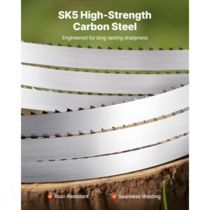 bandsaw blade, 109.45 inch length, 4 tpi band saw blade with 18 hrc hardened sharp teeth, high strength carbon steel, 0.6 inch width, replacement for major woodworking band saw brands, 1 pack