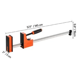 bar clamps for woodworking, 2 pack 36 inch parallel clamp set, f clamp with 1500 lbs load limit, even pressure, high strength plastic and carbon steel, for woodworking metal working, orange