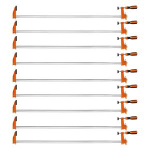 Bar Clamps for Woodworking, 8-Pack, 36" Opening F Clamps, 600 lbs Load Limit, with Plastic Pad and Self-Locking Design, Premium Cast Iron and Carbon Steel, for Wood Working and Metal Working
