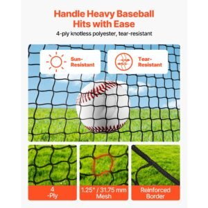 baseball batting cage, 12.0 x 10.2 x 7.6 ft freestanding portable batting cage, hitting cages with 4 ply knotless polyester & pitching machine opening, battings cages netting for indoor outdoor