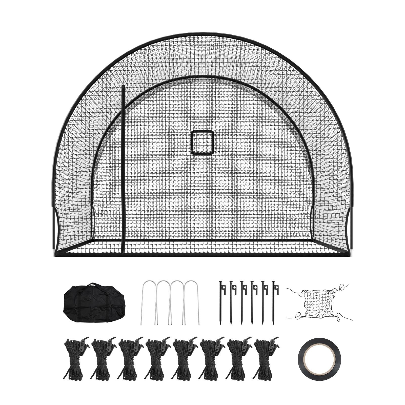 baseball batting cage, 12.0 x 10.2 x 7.6 ft freestanding portable batting cage, hitting cages with 4 ply knotless polyester & pitching machine opening, battings cages netting for indoor outdoor