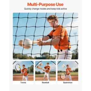 baseball batting cage, 19.9 x 12.0 x 8.2 ft freestanding portable batting cage, hitting cages with 30 ply knotted hdpe & pitching machine opening, battings cages netting for indoor outdoor