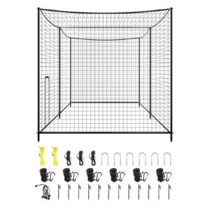 Baseball Batting Cage, 35.0 x 10.5 x 10.2 FT Freestanding Portable Batting Cage, Hitting Cages with 45-Ply Knotted HDPE & Long Positioning Ropes, Battings Cages Netting for Indoor Outdoor