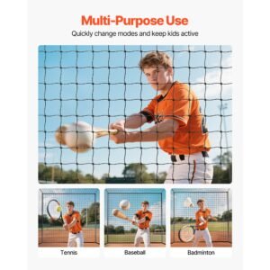 baseball batting cage, 35.0 x 10.5 x 10.2 ft freestanding portable batting cage, hitting cages with 45 ply knotted hdpe & long positioning ropes, battings cages netting for indoor outdoor