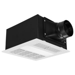 Bathroom Exhaust Fan with Light and Heater, 80-90-110 CFM 1500W Bathroom Vent, 1.5 Sones Low-Noise, Premium DC Motor Ceiling Fan for Laundry Room, Storage Room, Home Ventilation, White