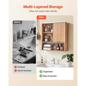 bathroom wall cabinet, with door and adjustable shelf, over the toilet storage medicine cabinet wall mounted, hanging organizer with shelves and open partition for laundry room kitchen restroom
