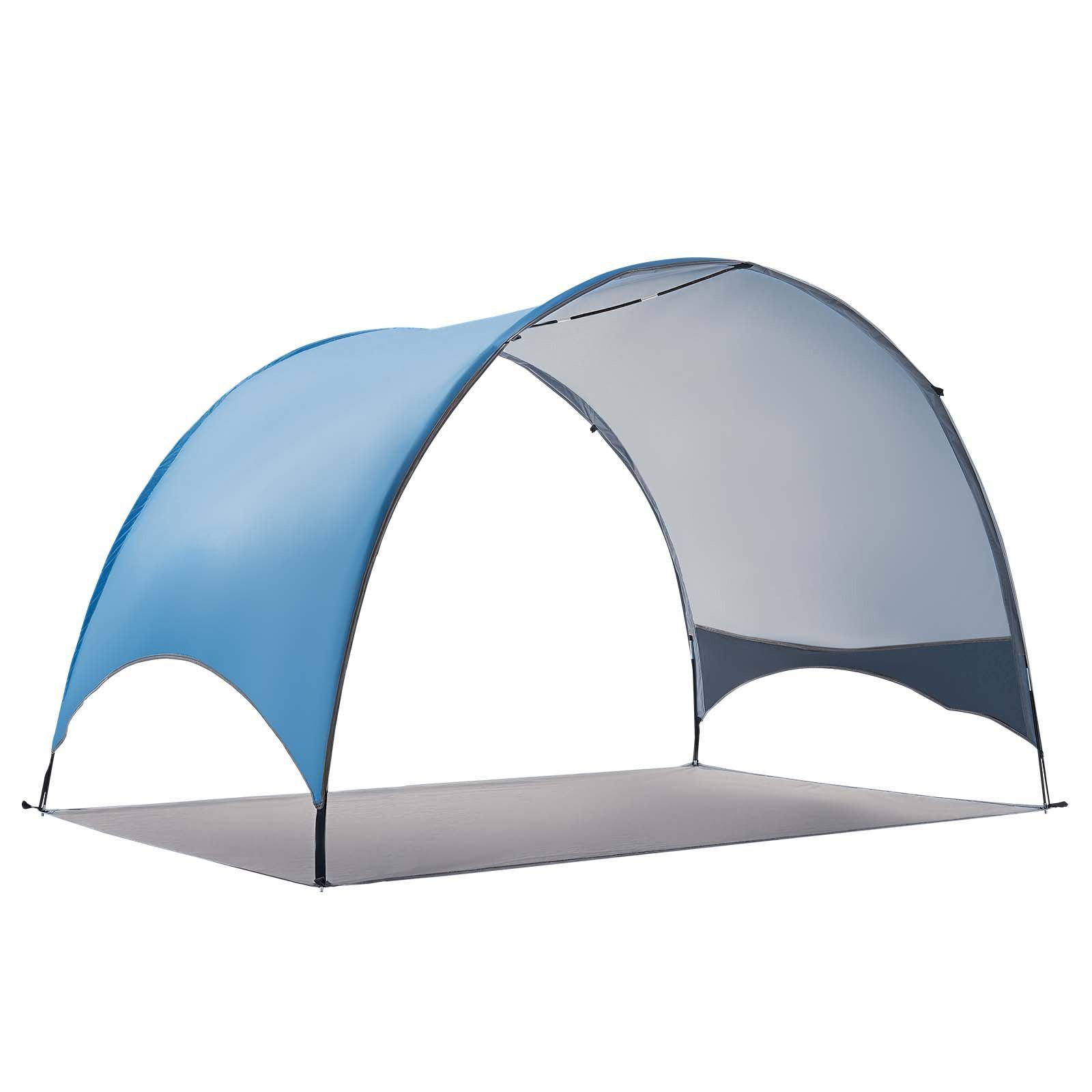 beach tent sun shelter for 3 person, upf 50+ protection, portable sun shade canopy with carrying bag & ground stakes, lightweight and easy setup beach umbrella for camping fishing outdoor picnic