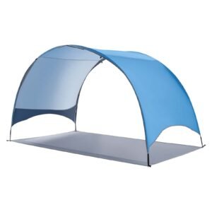 Beach Tent Sun Shelter for 4 Person, UPF 50+ Protection, Portable Sun Shade Canopy with Carrying Bag & Ground Stakes, Lightweight and Easy Setup Beach Umbrella for Camping Fishing Outdoor Picnic