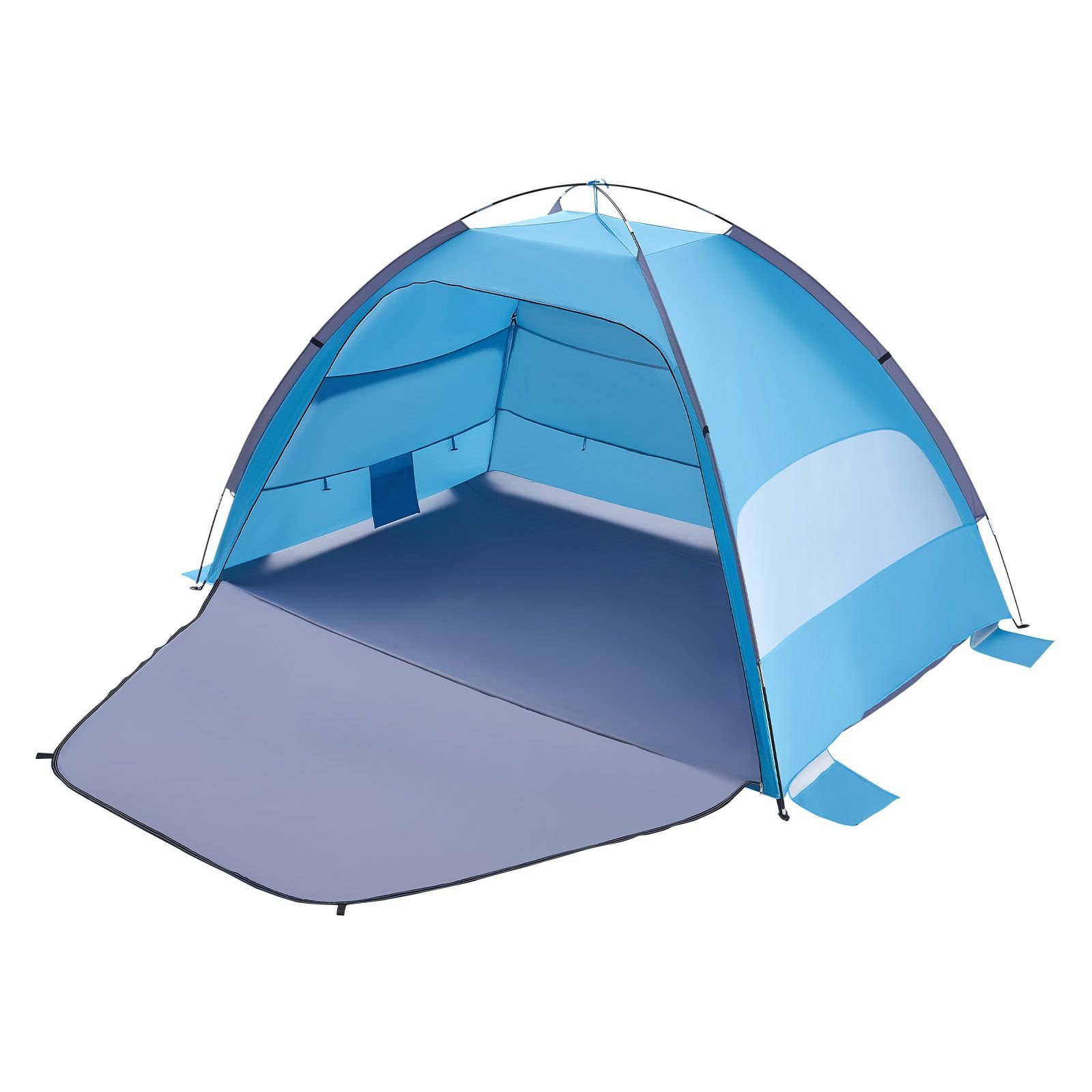 beach tent sun shelter for 4 person, upf 50+ protection, portable sun shade canopy with carrying bag & sand pockets, lightweight and easy setup beach umbrella for camping fishing outdoor picnic