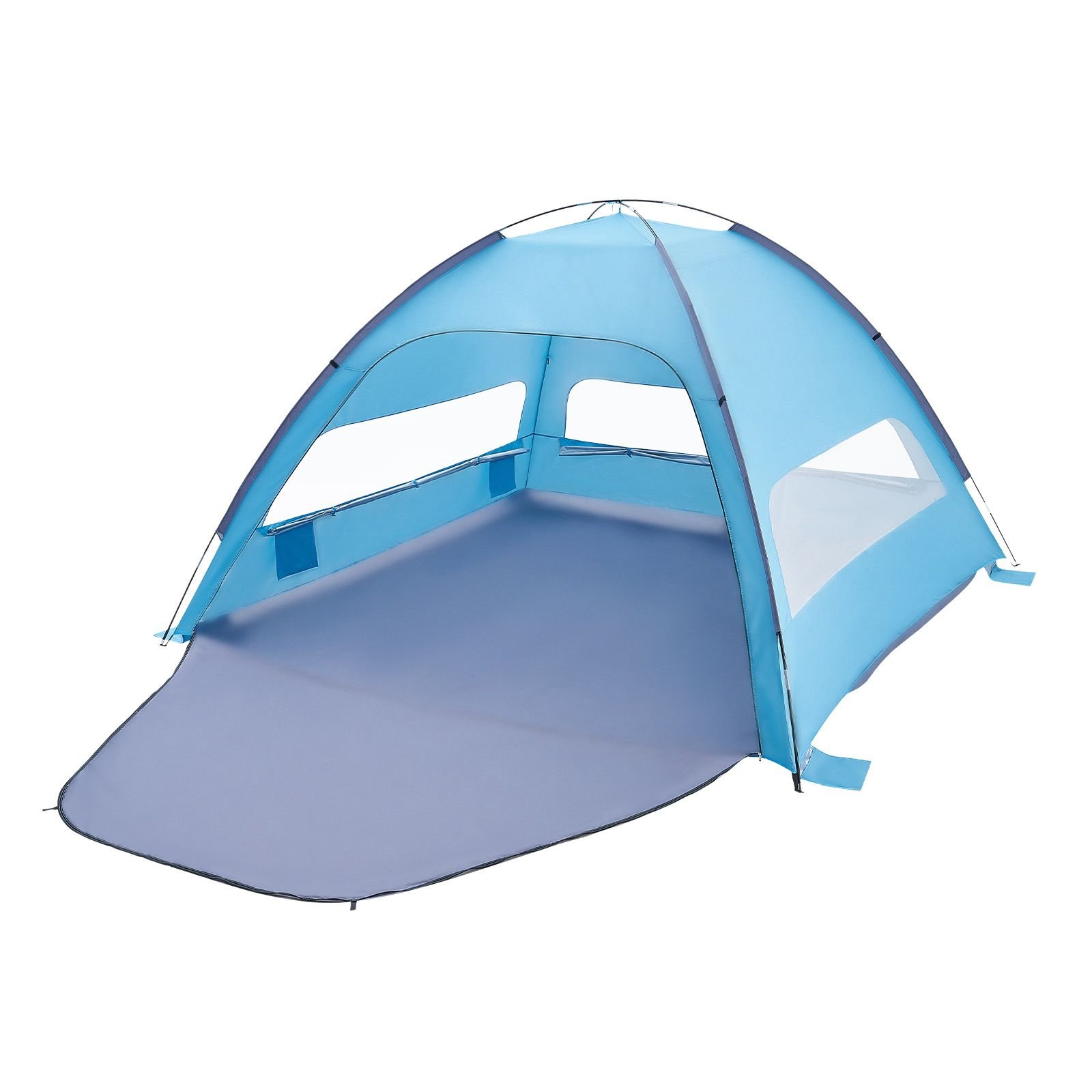 beach tent sun shelter for 8 person, upf 50+ protection, portable sun shade canopy with carrying bag & sand pockets, lightweight and easy setup beach umbrella for camping fishing outdoor picnic