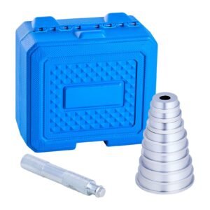 Bearing Press Kit, 10 Pcs, Bearing Race and Seal Driver Set with 9 Bushings and Handle Shaft, Bushing Driver Tool Set, Heavy Duty Aluminum Alloy Removal Installation Tool Kit with Storage Case