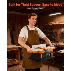 benchtop jointer, 6 in, 2 hp 12000 rpm bench top wood jointer, with straight cutterhead, 2 hss blades, 6 x 23 in cast aluminum table, up to 1/8 in depth, adjustable fence, for woodworking diy