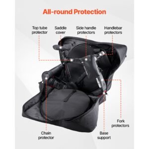 bike travel bag, road bike bag road bicycle storage carry with tsa lock & dual zipper, black bicycle case wheelbase 37 42 in for air travel, outdoor use, airplane, car, train, subway transport