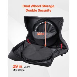 bike travel bag, road bike bag road bicycle storage carry with tsa lock & dual zipper, black bicycle case wheelbase 37 42 in for air travel, outdoor use, airplane, car, train, subway transport