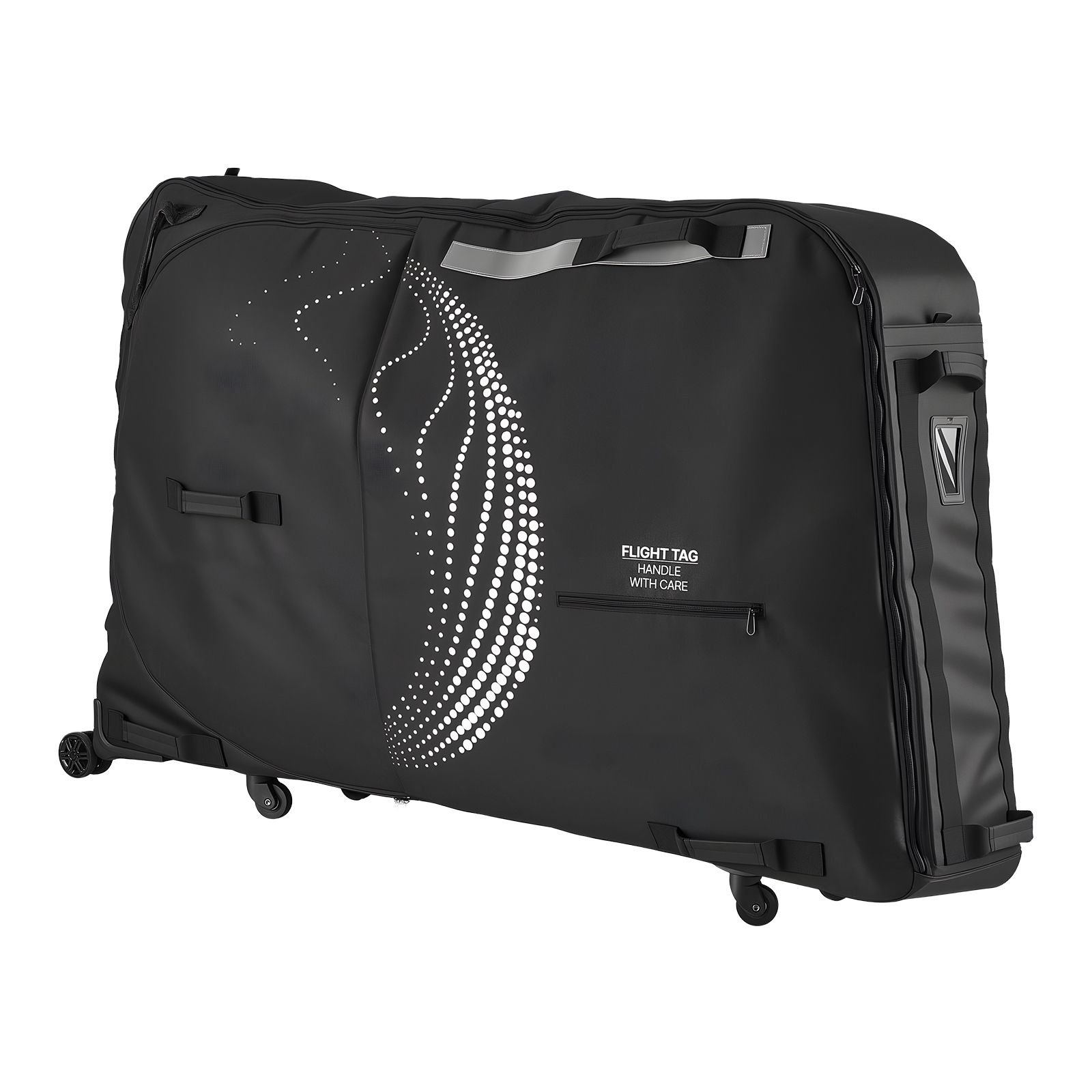 bike travel bag, transport universal bicycle storage case bag with tsa lock, support plates, protection and fork mount stabilisation, bicycle case max. wheelbase 51 in for airplane, outdoor use