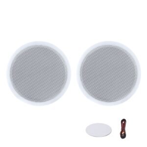Bluetooth Ceiling Speakers, 8", In Ceiling & In-Wall Speaker System with Amplifier, 2-Way Flush Mount Speakers, for Damp Humid Placement, Home Theater, Living Room, or Covered Patio, 1 Pair