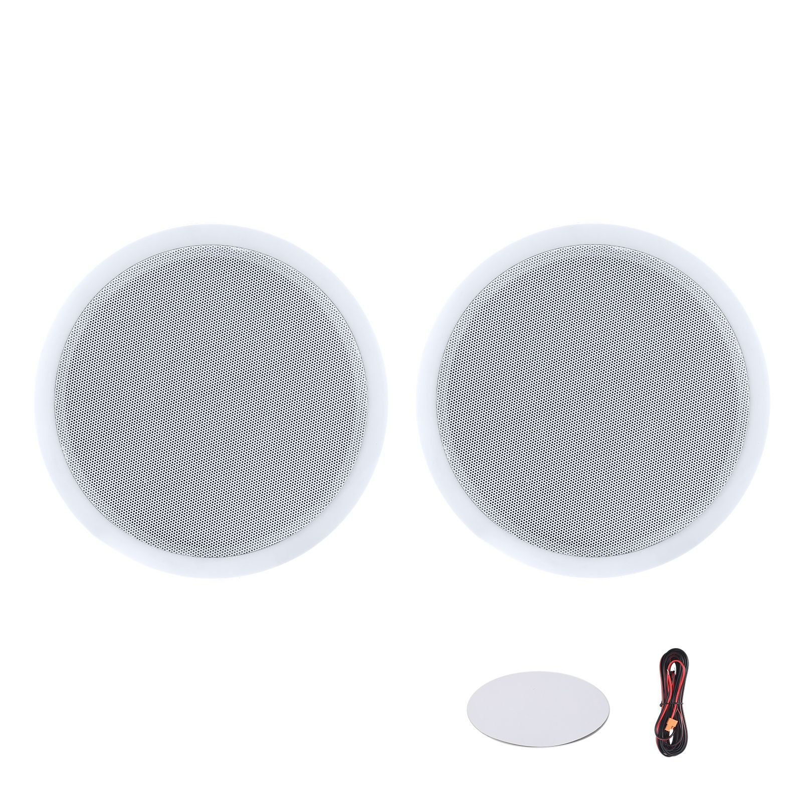 bluetooth ceiling speakers, 8", in ceiling & in wall speaker system with amplifier, 2 way flush mount speakers, for damp humid placement, home theater, living room, or covered patio, 1 pair