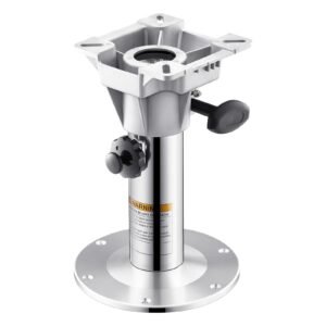 Boat Seat Pedestal, Adjustable Height from 12.76 to 18.7 Inches, Aluminum Alloy Boat Chair Base with Locking Design, Waterproof & Rust-resistant, Ideal for Fishing and Boating Enthusiasts