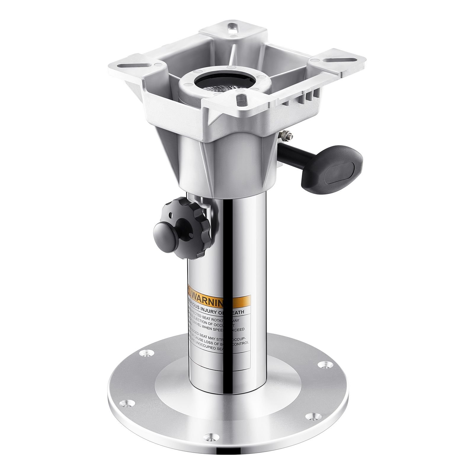 boat seat pedestal, adjustable height from 12.76 to 18.7 inches, aluminum alloy boat chair base with locking design, waterproof & rust resistant, ideal for fishing and boating enthusiasts