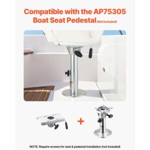 boat seat pedestal, forward & backward sliding adjustment, aluminum alloy boat chair base with slide, 5 inch sliding travel, waterproof & rust resistant, fit 2 7/8 inch diameter pedestal post