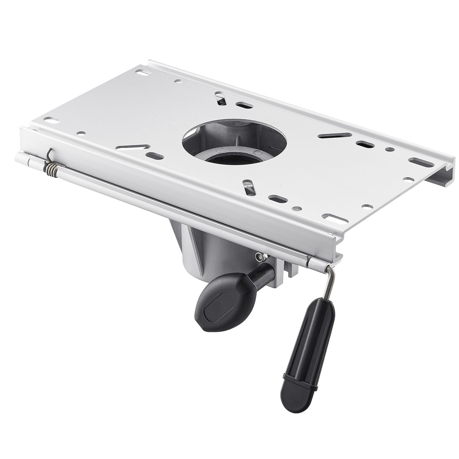 boat seat pedestal, forward & backward sliding adjustment, aluminum alloy boat chair base with slide, 5 inch sliding travel, waterproof & rust resistant, fit 2 7/8 inch diameter pedestal post