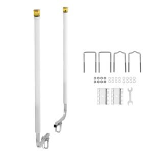 Boat Trailer Guide, 65.7 in with LED Light Trailer Guide Poles, 2PCS High-Hardness Steel Guide-Ons, Wide Adjustable Trailers Guides with PVC Pipes, for Ski Boat, Fishing Boat, Sailboat Trailers