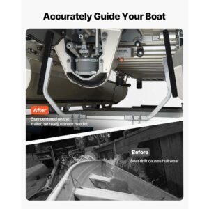 boat trailer guides, 1.2 in adjustable width trailers guide, 2pcs high hardness steel trailer guide ons with thick support pads, fits l beam, box or c channel bunk style pontoon trailers