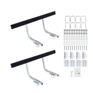 Boat Trailer Guides, 16.7 in/18.7 in Height Adjustable Trailers Guide, 2PCS Thickened Steel Trailer Guide-Ons with Thick Support Pads, Fits L-Beam, Box or C-Channel Bunk-Style Pontoon Trailers