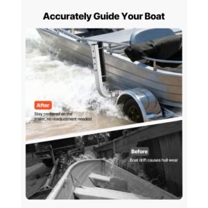 boat trailer guides, 18.5 in/20.5 in height adjustable trailers guide, 2pcs thickened high duty steel trailer guide ons with smooth roller guidance, for v hull boats, small to mid size boats