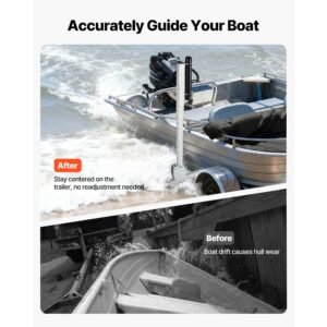 boat trailer guides, 27.6 41.3 in height adjustable trailers guide, 2pcs thickened high duty trailer guide ons with smooth roller guidance, for over 16 in larger fishing boats, runabout boats