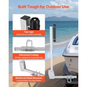 boat trailer guides, 27.6 41.3 in height adjustable trailers guide, 2pcs thickened high duty trailer guide ons with smooth roller guidance, for over 16 in larger fishing boats, runabout boats