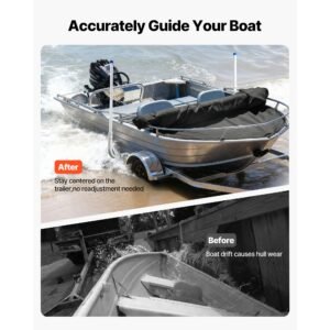 boat trailer guides, 30.5 in/47.5 in height guide poles, 2pcs high hardness steel trailer guide ons, adjustable guide poles with pvc pipes, for ski boats, compact fishing boats, small sailboat