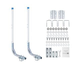 Boat Trailer Guides, 30.5 in/47.5 in Height Guide Poles, 2PCS High-Hardness Steel Trailer Guide-Ons, Adjustable Guide Poles with PVC Pipes, for Ski Boats, Compact Fishing Boats, Small Sailboat