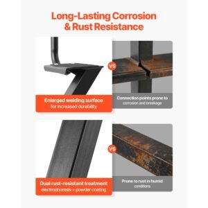 boat trailer steps, 2 step, heavy duty boat trailer steps with handle, non slip surface, 3 mounting angle options, carbon steel ladder suitable for 3" x 3"/3" x 5"/4" x 4" frame, bottom mounting