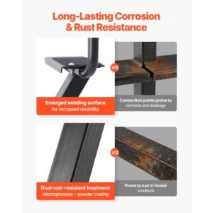 boat trailer steps, 3 step, heavy duty boat trailer steps with handle, non slip surface, 3 mounting angle options, carbon steel ladder suitable for 3" x 3"/3" x 5"/4" x 4" frame, bottom mounting