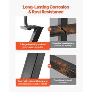 boat trailer steps, 4 step, heavy duty boat trailer steps with handle, non slip surface, 3 mounting angle options, carbon steel ladder suitable for 3" x 3"/3" x 5"/4" x 4" frame, bottom mounting