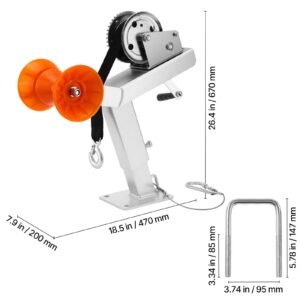 boat trailer winch stand with roller, 1200 lbs winch & 2 in x 25 ft winch strap, boat winch mount with u bolt for 2 3 inches w x 3 4 inches h trailer tongue, fit for jet ski, sailboat, speedboat