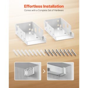 box mounting brackets, 2 pcs, box blind bracket for window blinds, fit for 1.5 x 2.25 inch headrails, with self tapping screws and expansion tubes, sturdy iron, for blinds installation, white