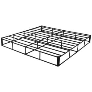 Box Spring, King Size Bed Frame with Washable Fabric Cloth, Heavy Duty Metal Frame for King Bed, 9.1 in Mattress Foundation, 3500 lbs Max Weight Capacity, Easy Assembly, 79.1 x 75.8 x 9.1 in