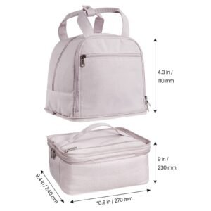 breast pump backpack, breast feeding bag with ice pack, fits for s1/s2, pumping accessories & breastmilk storage, portable pump carrying case for work, travel and family use, light pink