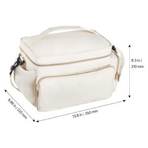 breast pump bag, breast feeding bag with waterproof mat, fits for s1/s2, pumping accessories & breastmilk storage, portable pump carrying case for work, travel and family use, beige