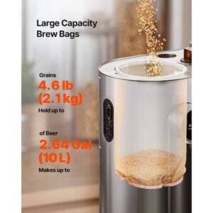 brew bags, 2 pcs food grade nylon material grain bag, 10 pcs natural cotton linen hop bag, easy to clean, reusable & ultra fine mesh home brewing bags, only for our automatic beer brewer